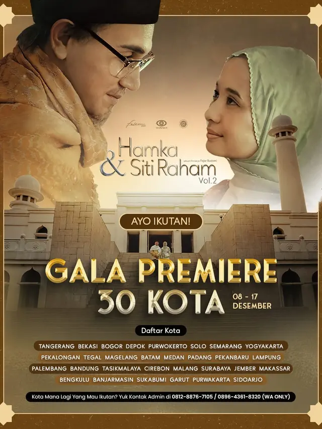 Film Hamka dan Siti Raham menggelar gala premiere di 30 kota di Indonesia. (Dok. Falcon Pictures)