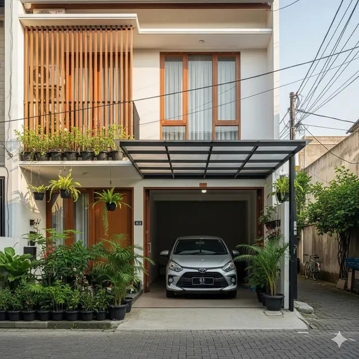 10 Desain Rumah Sempit Ada Garasi Mobil Kecil, Solusi Lahan Terbatas