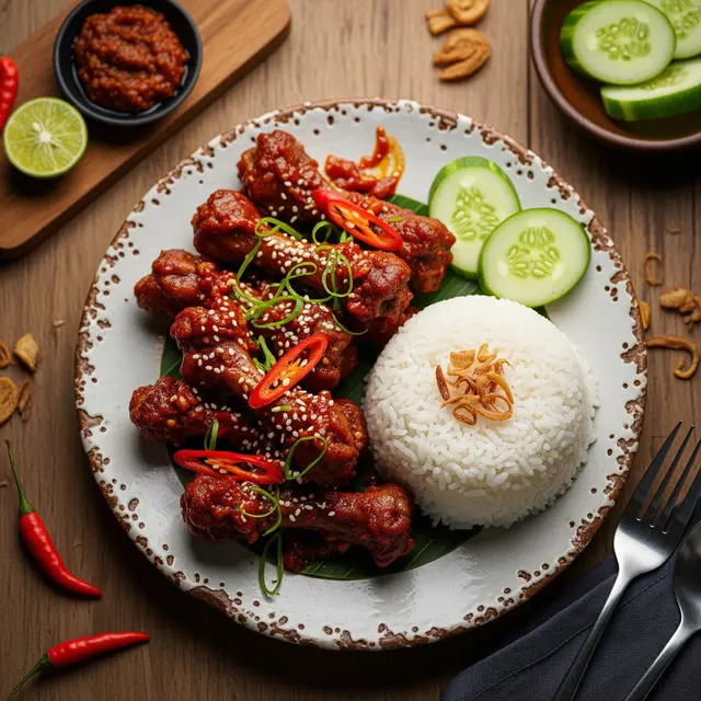 Penyajian Balungan Ayam Pedas Manis