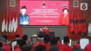 Ketua Umum PDI Perjuangan Megawati Soekarnoputri menyampaikan pidato di sela pelantikan pengurus DPP PDI Perjuangan masa bakti 2019-2024 yang diperpanjang hingga tahun 2025 di Sekolah Partai PDI Perjuangan, Lenteng Agung, Jakarta Selatan, Jumat (5/7/2024). (merdeka.com/Arie Basuki)