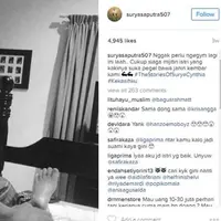 Surya Saputra sedang pijiti istrinya, Cynthia Lamusu