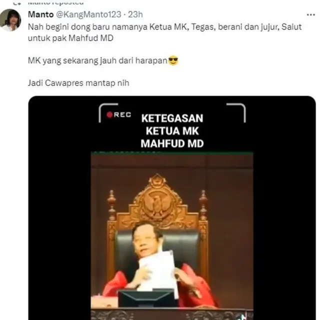 Resmi Jadi Bacawapres, Video Lama Mahfud MD Usir Penggugat di Sidang MK Kembali Viral