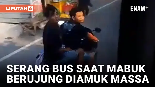 Rusak dan Adang Bus dalam Keadaan Mabuk, 2 Pemuda di Jombang Diamuk Penumpang dan Warga