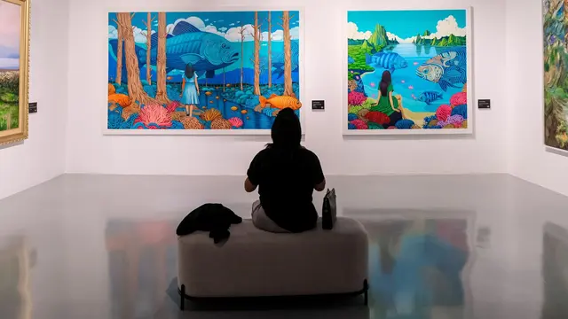 Saat SBY Pameran Bareng Komunitas Pelukis, Soroti Isu Kemanusiaan dan Lingkungan