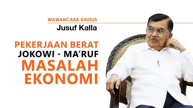 Wakil Presiden Jusuf Kalla menjelaskan bahwa pekerjaan berat pemerintahan Jokowi-Ma'ruf adalah masalah ekonomi. Ke depan, menurut JK banyak tantangan ekonomi yang harus diatasi.