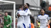 Mahrez merayakan gol ke gawang Palace (Reuters)