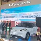 Wuling Motors (Wuling) mengumumkan harga resmi mobil listrik terbarunya, Wuling BinguoEV di Kota Kasablanca, Kuningan, Jakarta Selatan. (Arief/Liputan6.com)