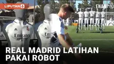 Dunia sepak bola tak henti-hentinya mendapat sentuhan teknologi. Hal terbaru dirasakan skuad Real Madrid saat berlatih. Sebuah robot jadi tantangan baru bagi pemain saat menghadapi latihan tendangan bebas.