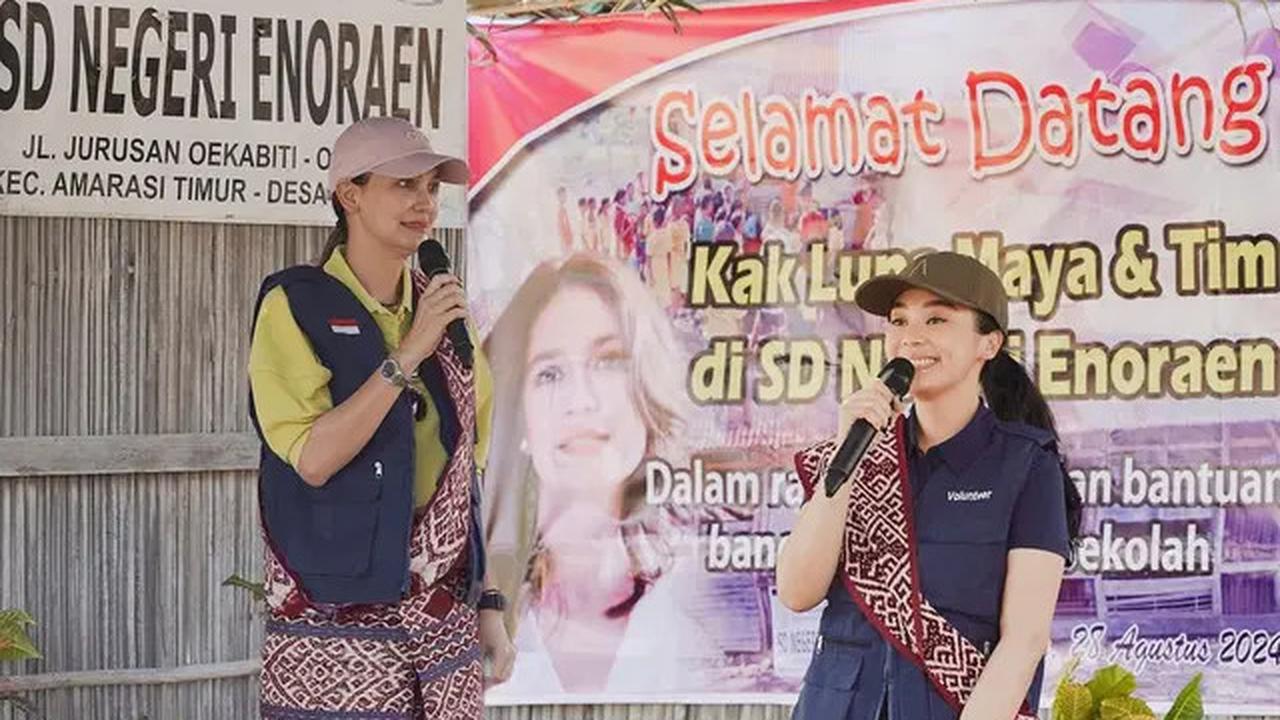 7 Potret Luna Maya dan Maxime Bouttier di Kupang, Beri Bantuan Gedung Sekolah
