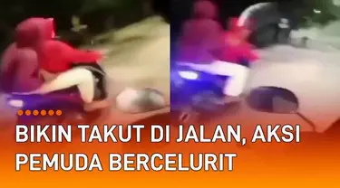 Aksi pemuda bercelurit kembali meresahkan warga di jalan.