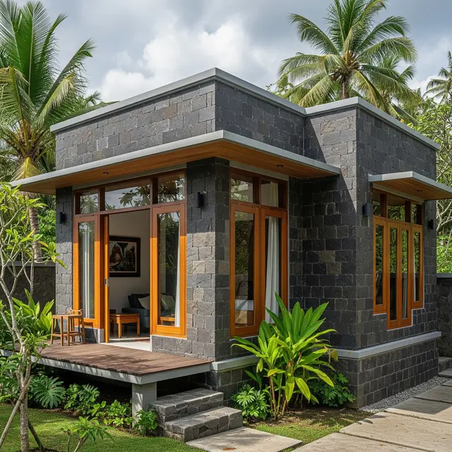9 Model Rumah Mungil Tapi Penuh Kesan Elegan dengan Material Alami, Hunian Idaman