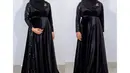Gaun hitam yang tak kalah mewah namun lebih halus ini rancangan Renzi Lazuardi yang menggabungkan dua fabric, polos dan mengilap. (Foto: Instagram @erichalamin)