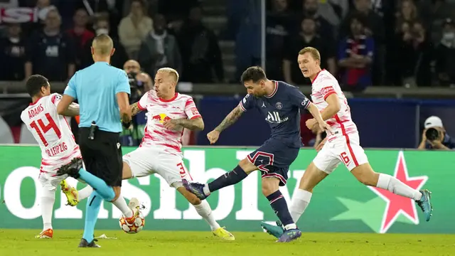 FOTO: Messi Tampil Cemerlang, PSG Kalahkan RB Leipzig di Liga Champions