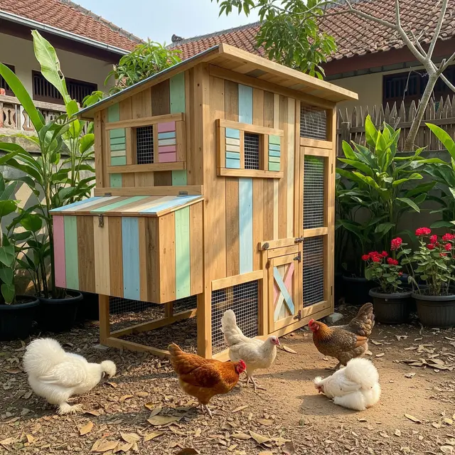 9 Ide Kandang Ayam Estetik dari Kayu Bekas yang Tetap Kokoh dan Murah