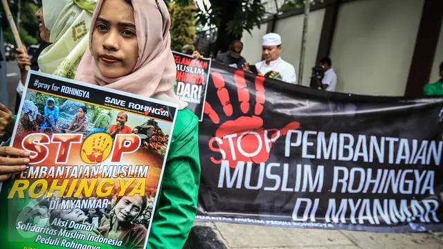 20161125-Demo Kecam Penindasan Rohingnya di Kedubes Myanmar-Jakarta
