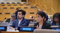 Menlu Retno dalam pertemuan tahunan Menlu OKI di New York diselenggarakan di sela-sela Sidang ke-77 Majelis Umum PBB. (Dok: Kemlu RI)