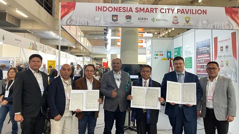 Delegasi Indonesia di ajang Smart City Expo World Congress (SCEWC) 2023 di Barcelona, Spanyol. (Istimewa)