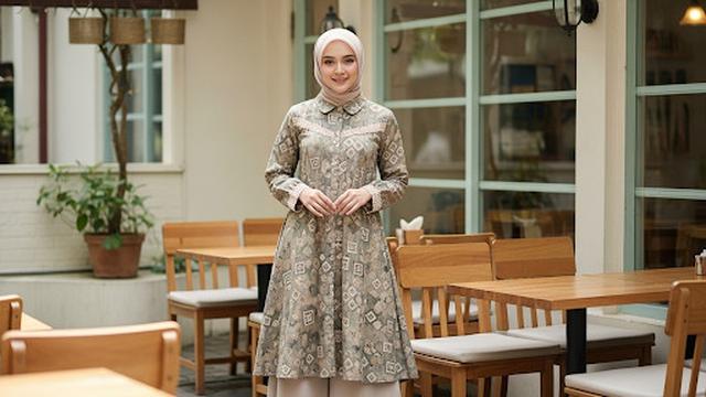 Inspirasi 8 Model Batik A-Line Kombinasi Brokat Casual Formal yang Trendi