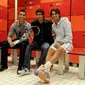 Cristiano Ronaldo (kiri), Raul Gonzalez, dan Rafael Nadal. (AFP/Jasper Juinen)