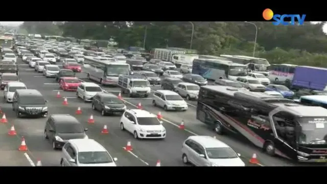 Guna mengantisipasi kemacetan yang terjadi, jajaran Satuan Lalu Lintas Polres Bogor memberlakukan sistem satu arah lebih awal.
