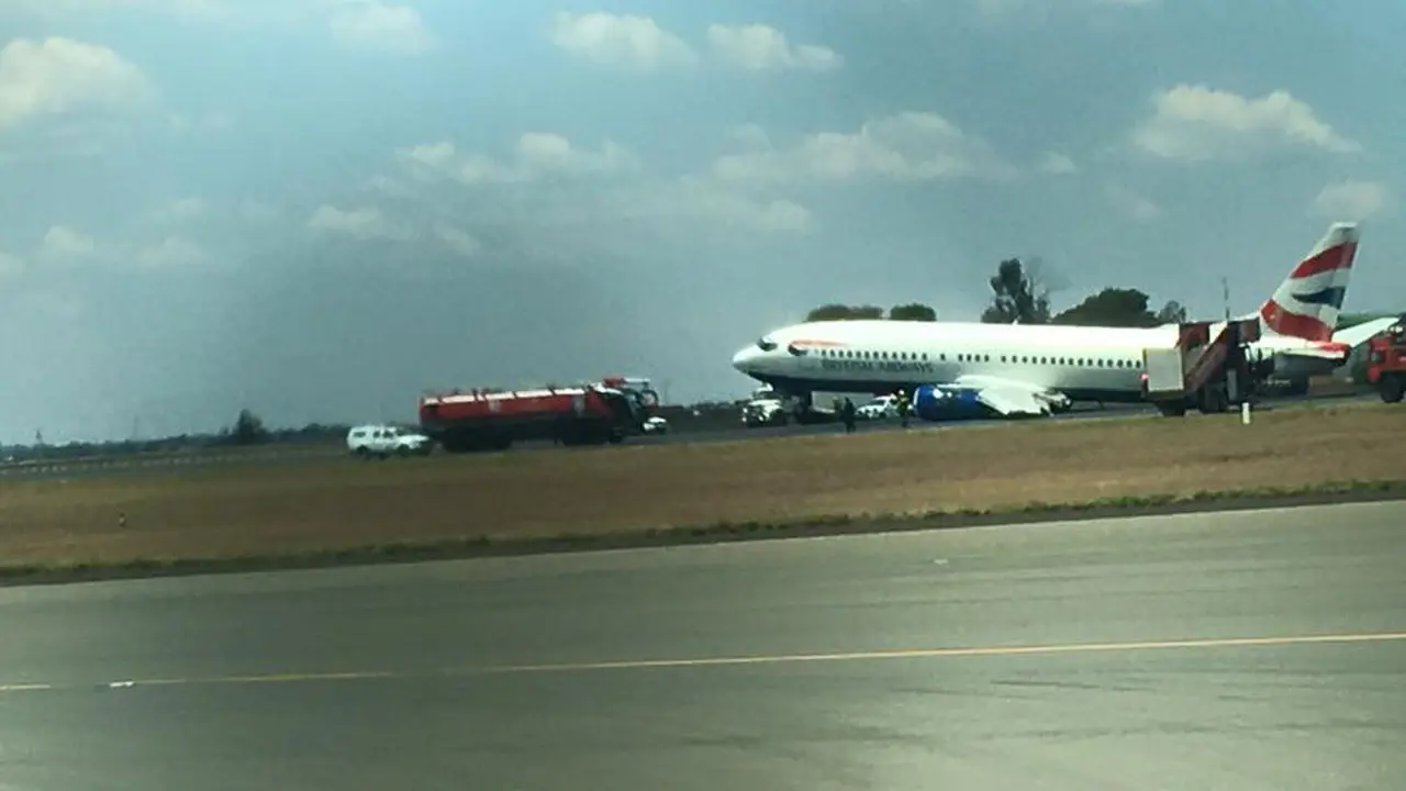 British Airways 'Terpeleset' Saat Mendarat di Johannesburg