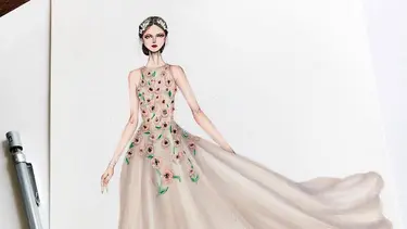 Sketsa Gambar Gaun Eris Tran Ini Bikin Iri Karena Cantik Banget Fimela Fimela Com