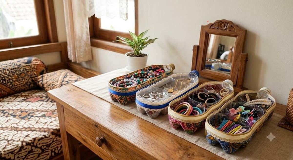 Trik Memanfaatkan Botol Plastik Bekas untuk Penyimpanan Rumah (AI Generated)