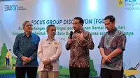 Direktur Utama PT PLN EPI, Iwan Agung Firstantara (kedua kanan) memberi keterangan pers usai FGD di Semarang. (ist)