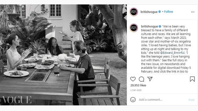 Potret Angelina Jolie dan Anak-Anak Tampil di British Vogue