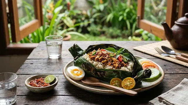 Resep Nasi Uduk Bakar Ayam Suwir/AI Generated