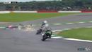 Pebalap Aprilia, Stefan Bradl, terjatuh dalam balapan MotoGP Inggris di Sirkuit Silverstone, Inggris, Minggu (4/9/2016). (Bola.com/Twitter/MotoGP)