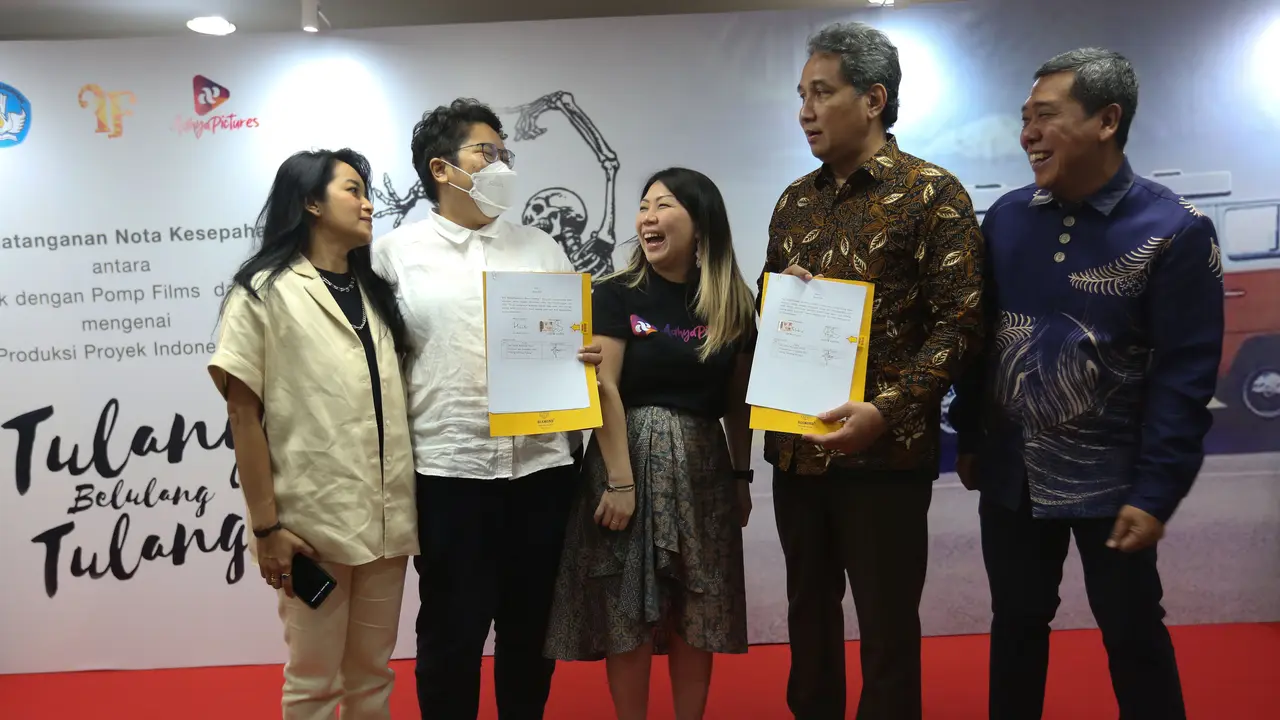 Penandatanganan Nota Kesepahaman film Tulang Belulang Tulang di gedungKemendikbud Ristek, Rabu (8/3/2023)