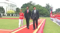 Presiden Jokowi menerima kunjungan Perdana Menteri Laos di Istana Kepresidenan Bogor (Liputan6.com/Lizsa Egeham