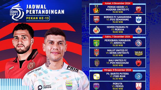 Jadwal BRI Liga 1 2024/25 Matchweek 13 di Vidio