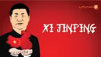 banner grafis Xi Jinping (Liputan6.com/Triyasni)
