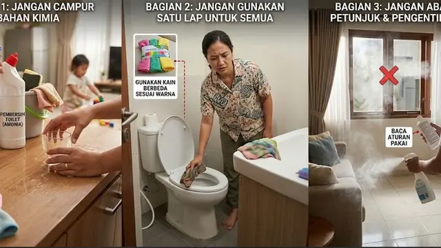 Hal yang Sebaiknya Tidak Dilakukan Saat Membersihkan Rumah (AI Generated)