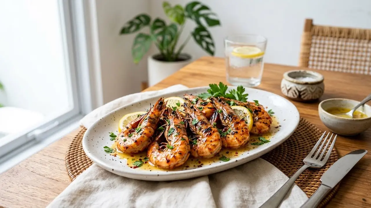 Resep Udang Panggang Saus Lemon Butter, Praktis dengan Rasa Gurih dan Segar