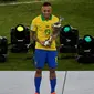 Penyerang Timnas Brasil, Everton Soares, meraih penghargaan sepatu emas Copa America 2019 dengan koleksi tiga gol. (AFP/MAURO PIMENTEL)