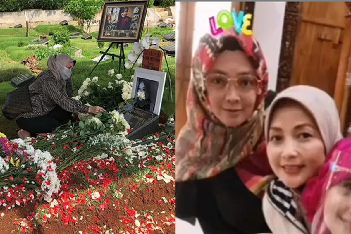 Sudah Dianggap Adik, Ini 6 Potret Lisma Gumelar Ziarah ke Makam Rina Gunawan