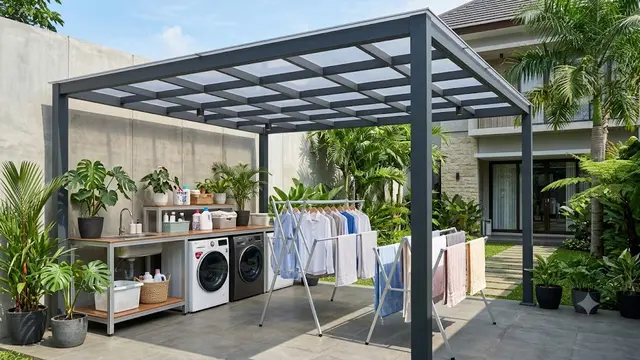 Inspirasi Pergola untuk Area Cuci dan Jemur