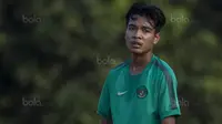 Gelandang Timnas Indonesia U-16, Brylian Aldama, saat tampil melawan Kabomania U-17 pada laga uji coba di Stadion Atang Sutresna, Jakarta Timur, Jumat (8/9/2017). Timnas U-16 menang 6-1 atas Kabomania U-17. (Bola.com/Vitalis Yogi Trisna)