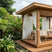 Inspirasi Gazebo Kecil yang Bikin Rumah Sederhana Terlihat Lebih Mahal. (Gemini AI)
