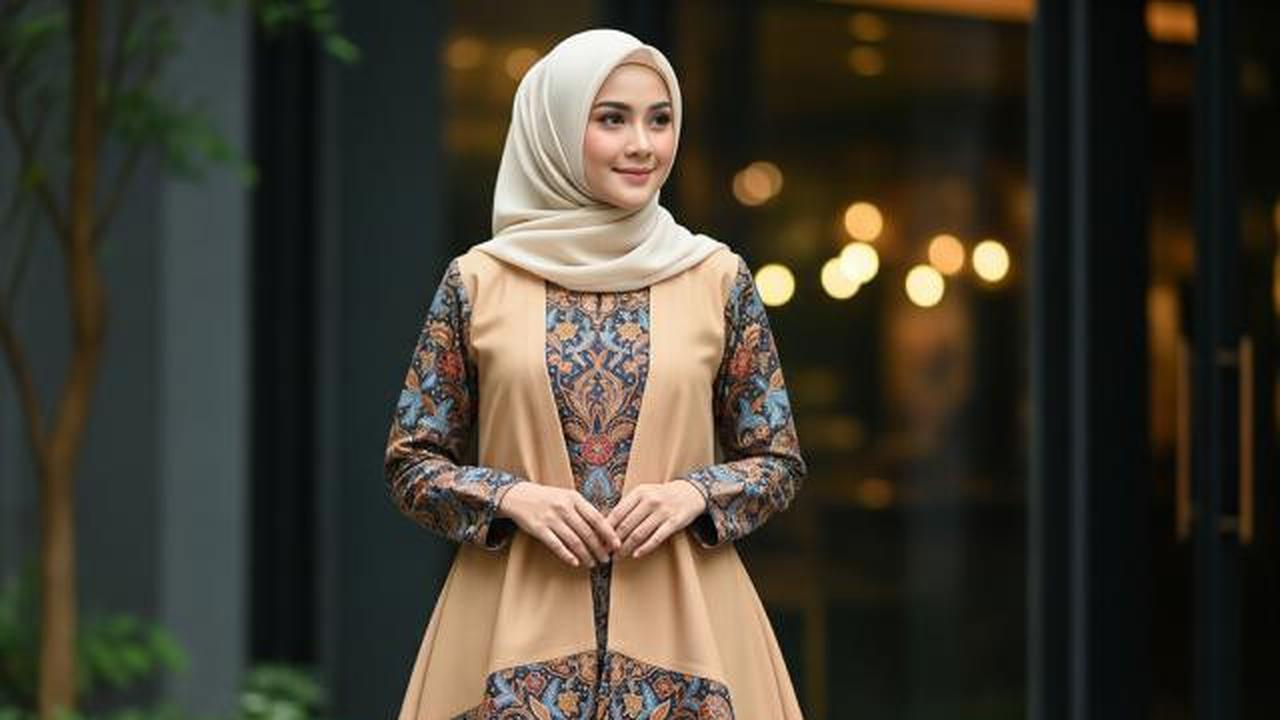 7 Model Gamis Batik dengan Outer Tunik, Gaya Syar'i yang Tetap Modis