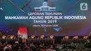 Suasana  Sidang Pleno Laporan Tahunan Mahkamah Agung Tahun 2019 di JCC, Senayan, Jakarta, Rabu (26/2/2020). Sidang pleno ini merupakan penyampaian laporan tahunan MA tahun 2019. (Liputan6.com/Faizal Fanani)