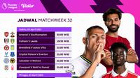Daftar Pertandingan Liga Inggris 2022/2023 Matchweek 32 di Vidio, 22 & 23 April 2023. (Sumber : dok. vidio.com)