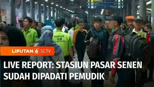 VIDEO: Live Report: Sekitar 25.000 Pemudik Tinggalkan Ibu Kota dari Stasiun Pasar Senen