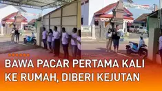 Momen seorang perempuan mendapatkan kejutan ketika diajak pertama kali ke rumah pacarnya menarik perhatian