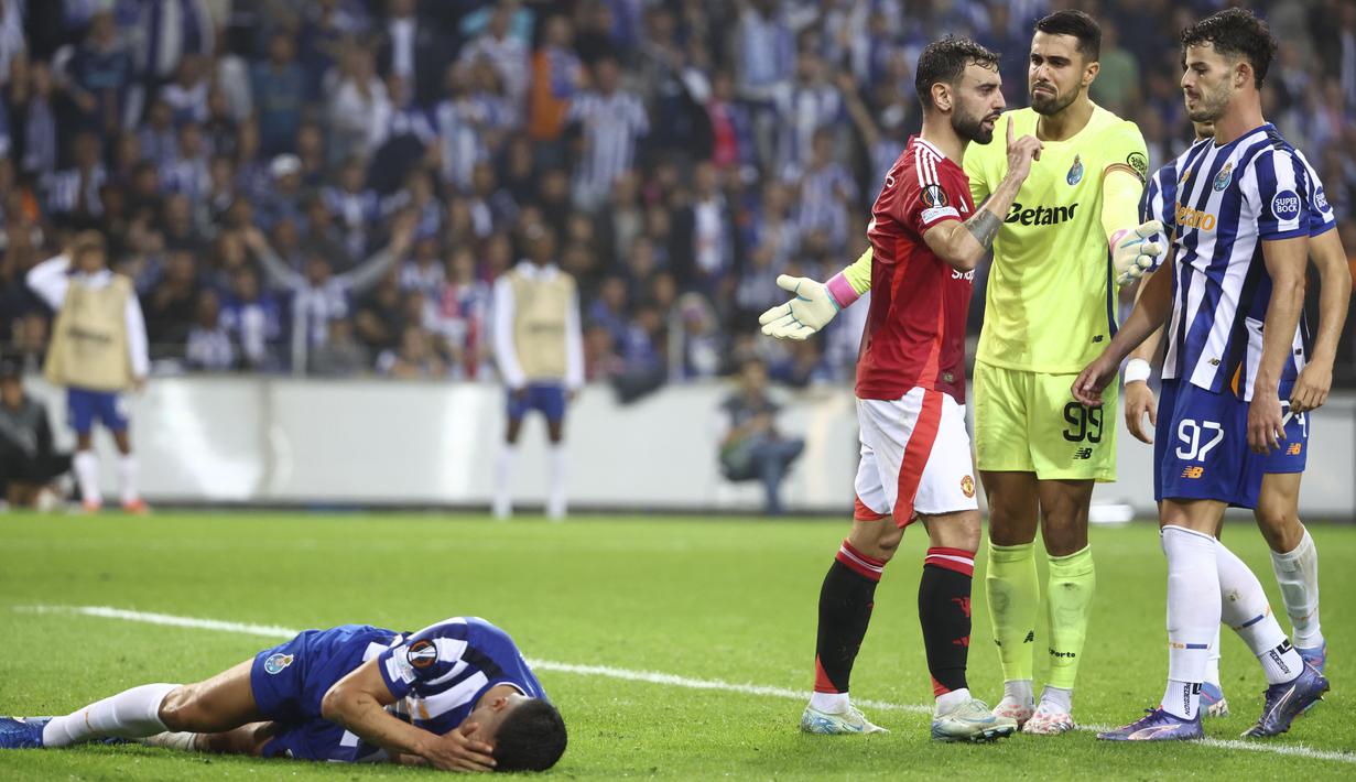 Hasil minor ini membuat Manchester United belum mampu meraih kemenangan di League Phase Liga Europa musim ini. Mereka berada di posisi ke-21 dengan koleksi dua poin. (AP Photo/Luis Vieira)