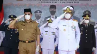 Prosesi peringatan HUT TNI di Kalimantan Utara.