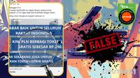 Tangkapan layar klaim link untuk pelanggan PLN mendapat token listrik gratis Rp 250 ribu secara online.